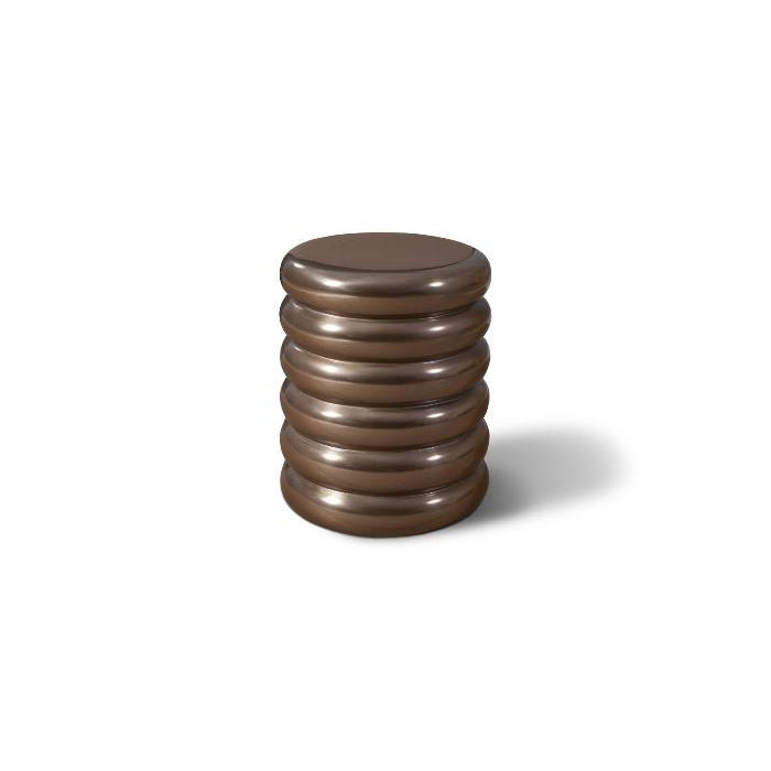 Ribbed Stool-Phillips Collection-PHIL-PH60009-Stools & OttomansPolished Bronze-4-France and Son