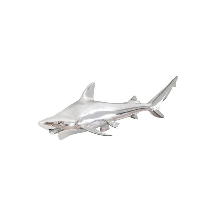 Black Tip Reef Shark Wall Sculpture-Phillips Collection-PHIL-PH63680-Wall ArtSilver Leaf-1-France and Son