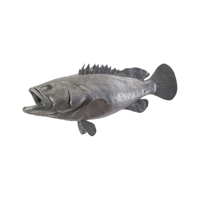 Estuary Cod Fish Wall Sculpture-Phillips Collection-PHIL-PH64542-Wall ArtPolished Aluminum-3-France and Son