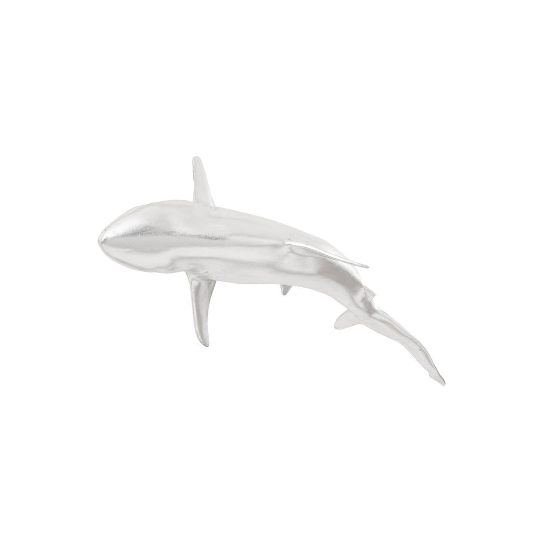 Whaler Shark Fish Wall Sculpture-Phillips Collection-PHIL-PH64546-Wall ArtPolished Aluminum-4-France and Son