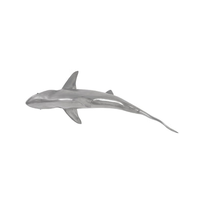 Whaler Shark Fish Wall Sculpture-Phillips Collection-PHIL-PH64546-Wall ArtPolished Aluminum-1-France and Son