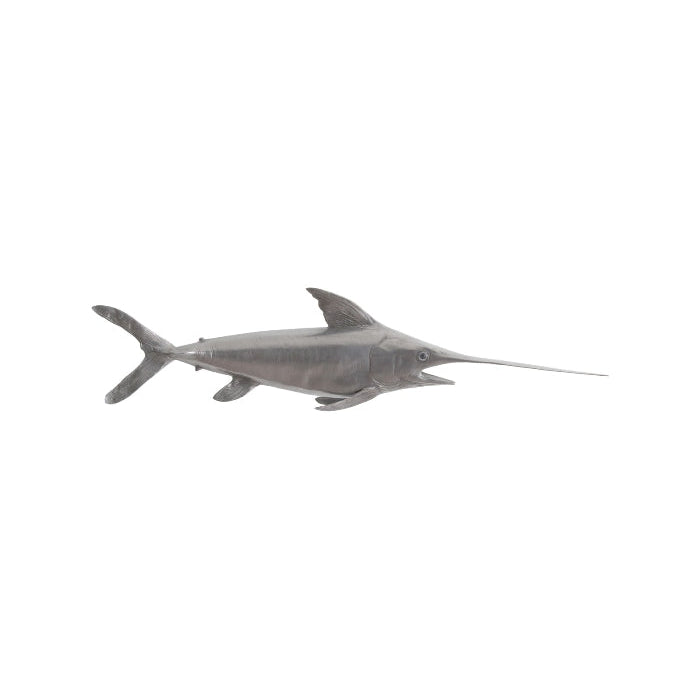 Broadbill Swordfish Fish Wall Sculpture-Phillips Collection-PHIL-PH65285-Wall ArtPolished Aluminum-2-France and Son
