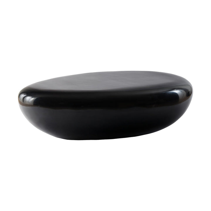 River Stone Coffee Table Large - Outdoor-Phillips Collection-PHIL-PH67486-Coffee TablesGel Coat Black-7-France and Son