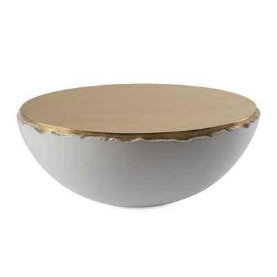 Broken Egg Coffee Table, White and Gold Leaf-Phillips Collection-PHIL-PH67500-Coffee Tables-1-France and Son