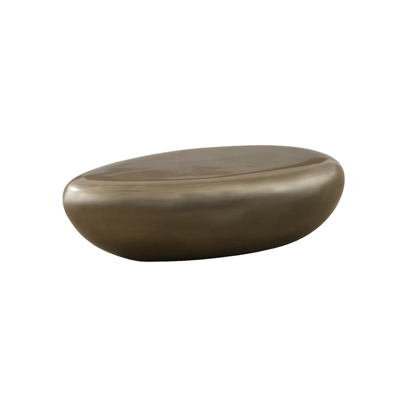 River Stone Large Polished Bronze Coffee Table-Phillips Collection-PHIL-PH67715-Coffee Tables-1-France and Son