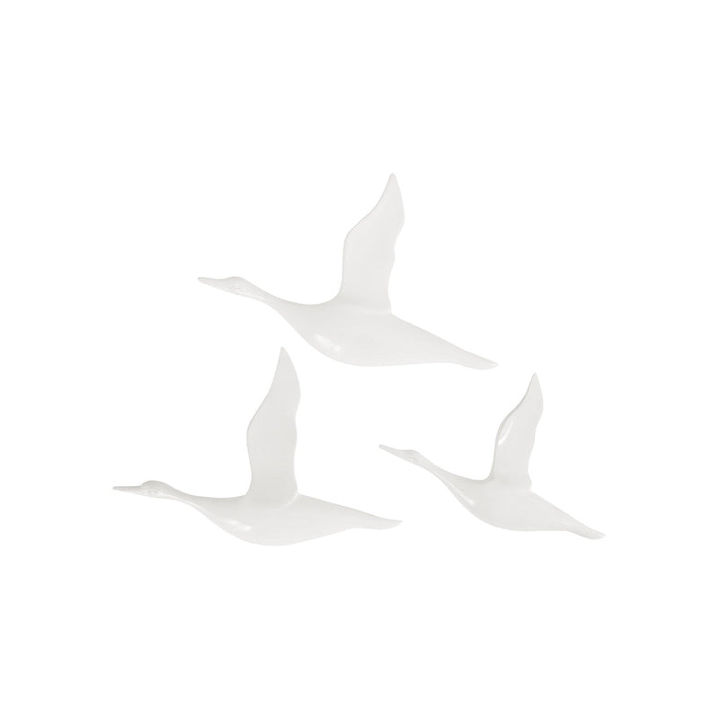Flying Ducks Gel Coat White, Set of 3-Phillips Collection-PHIL-PH76063-1-France and Son