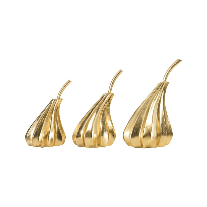 Hand Dipped Pears - Set Of 3-Phillips Collection-PHIL-PH89118-Decorative ObjectsGold Leaf-2-France and Son