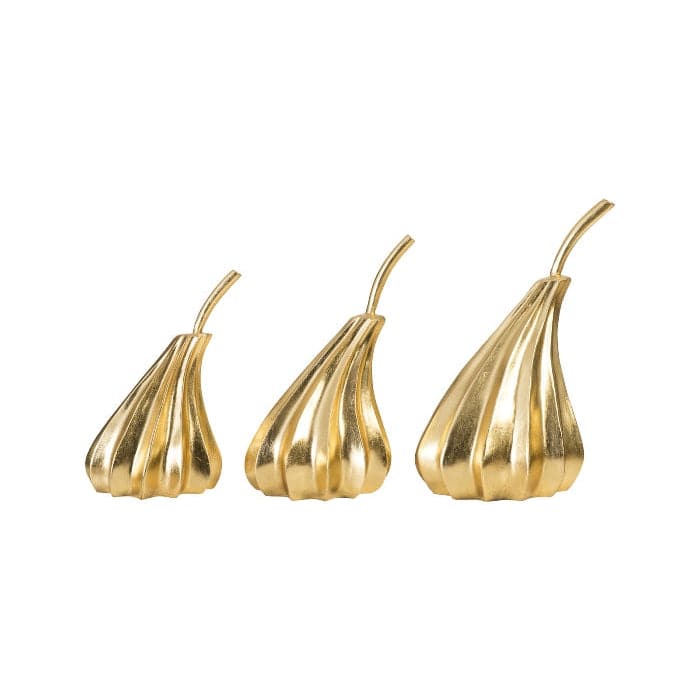 Hand Dipped Pears - Set Of 3-Phillips Collection-PHIL-PH89118-Decorative ObjectsGold Leaf-2-France and Son