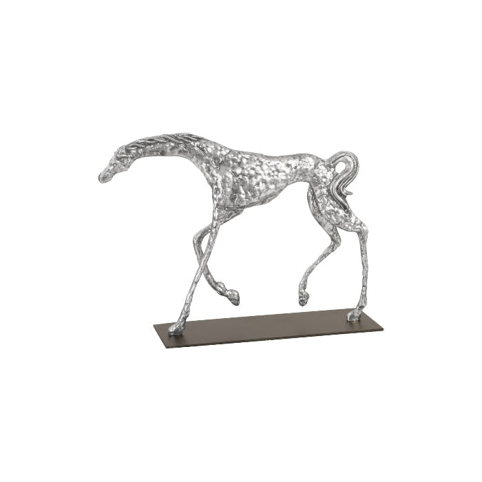Prancing Horse Sculpture-Phillips Collection-PHIL-PH94513-DecorSilver Leaf-8-France and Son