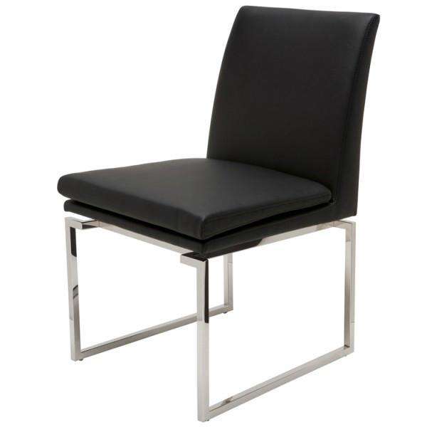 Savine Dining Chair-Nuevo-NUEVO-HGTB163-Dining ChairsBlack Naugahyde-Silver-5-France and Son