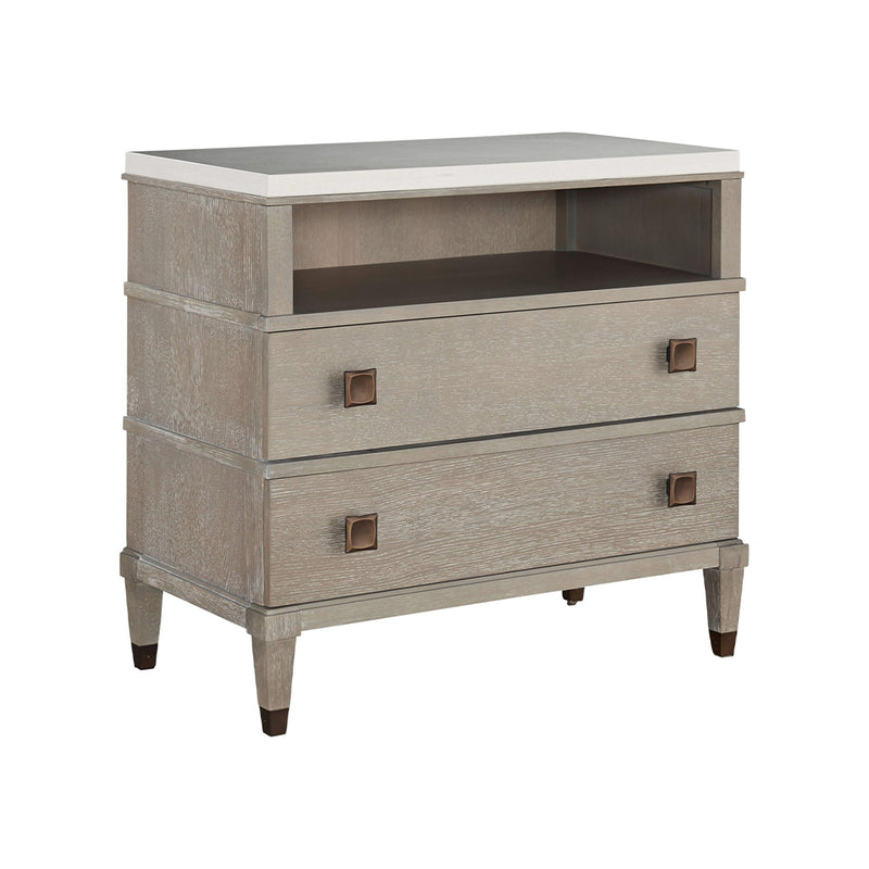 Playlist Collection - Two Drawer Nightstand-Universal Furniture-UNIV-507A351-NightstandsSmoke on the Water-5-France and Son