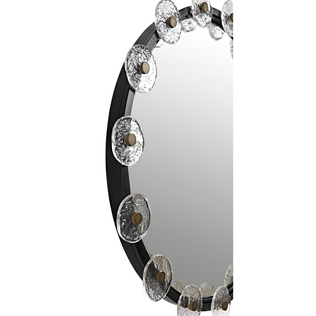 Moira Mirror With Glass Details - Black Metal-Noir-NOIR-PZ008MTB-Mirrors-4-France and Son