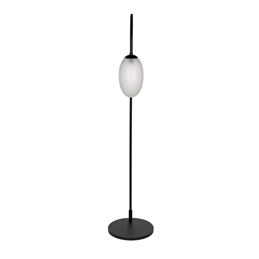Swan Floor Lamp, Black Steel-Noir-NOIR-PZ017MTB-Floor Lamps-2-France and Son