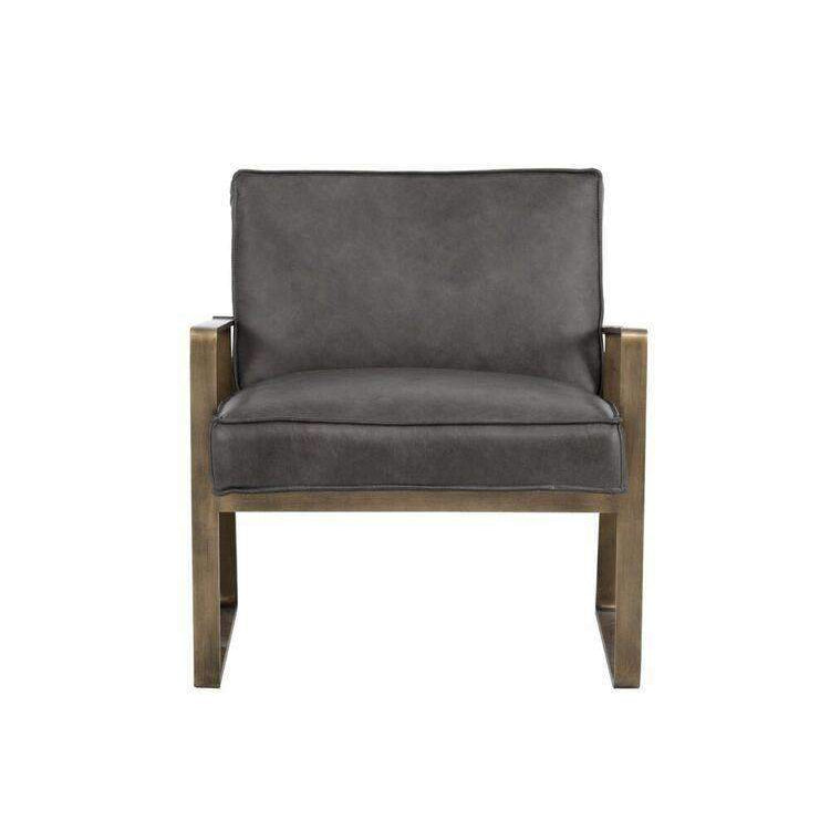 Kristoffer Lounge Chair-Sunpan-SUNPAN-103498-Lounge ChairsVintage Steel Grey-Leather-9-France and Son