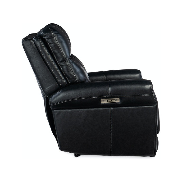 Carroll Power Recliner with Power Headrest and Lumbar-Hooker-HOOKER-RC603-PHZL-099-Lounge ChairsBlack-2-France and Son