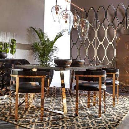 Kelly Hoppen Art Dining Chair - Black Leather-Sonder-FIC2035-Dining Chairs-2-France and Son