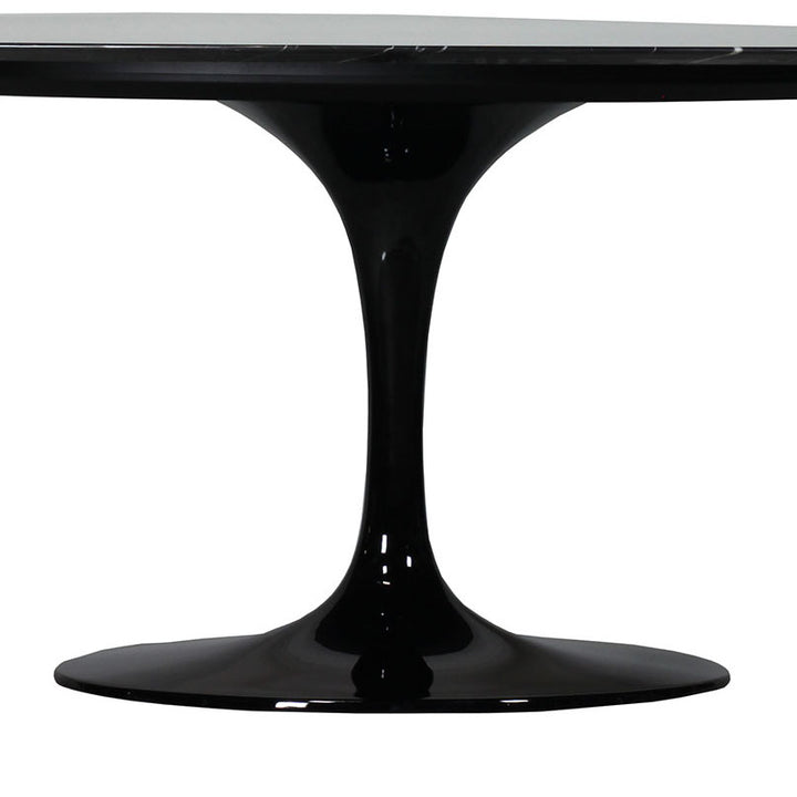 Cast Metal Tulip Table Base-France & Son-RT335VBLKBASE-Dining TablesOval-Black-4-France and Son