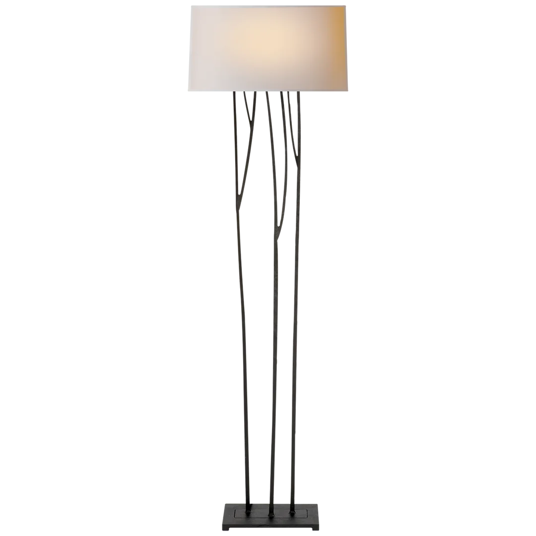 Aspenia Floor Lamp-Visual Comfort-VISUAL-S 1050BR-NP-Floor LampsBlack Rust-Natural Paper Shade-1-France and Son