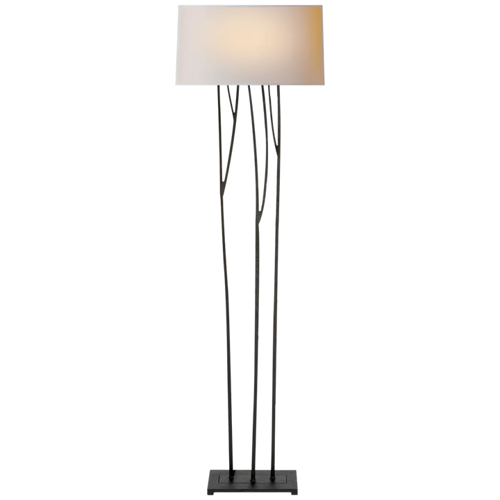 Aspenia Floor Lamp-Visual Comfort-VISUAL-S 1050BR-NP-Floor LampsBlack Rust-Natural Paper Shade-1-France and Son