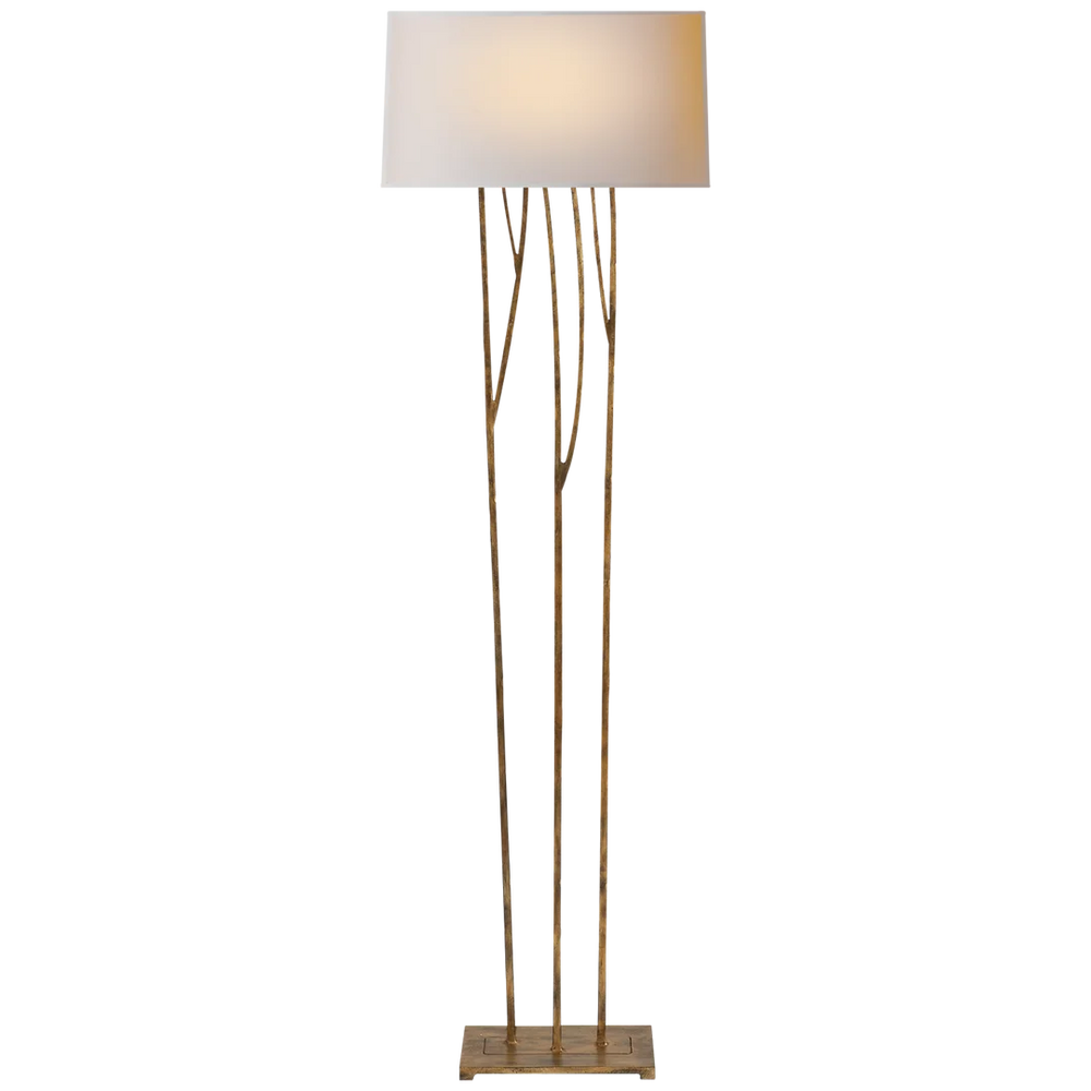 Aspenia Floor Lamp-Visual Comfort-VISUAL-S 1050GI-NP-Floor LampsGilded Iron-Natural Paper Shade-2-France and Son