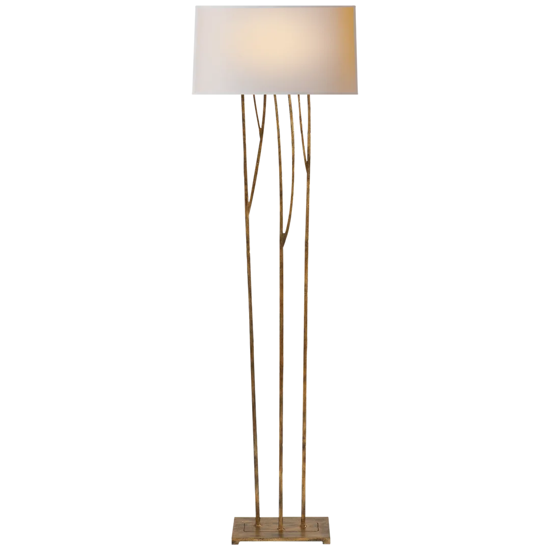 Aspenia Floor Lamp-Visual Comfort-VISUAL-S 1050GI-NP-Floor LampsGilded Iron-Natural Paper Shade-2-France and Son