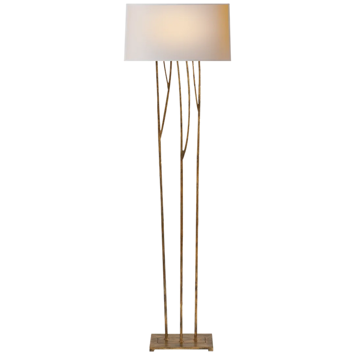 Aspenia Floor Lamp-Visual Comfort-VISUAL-S 1050GI-NP-Floor LampsGilded Iron-Natural Paper Shade-2-France and Son