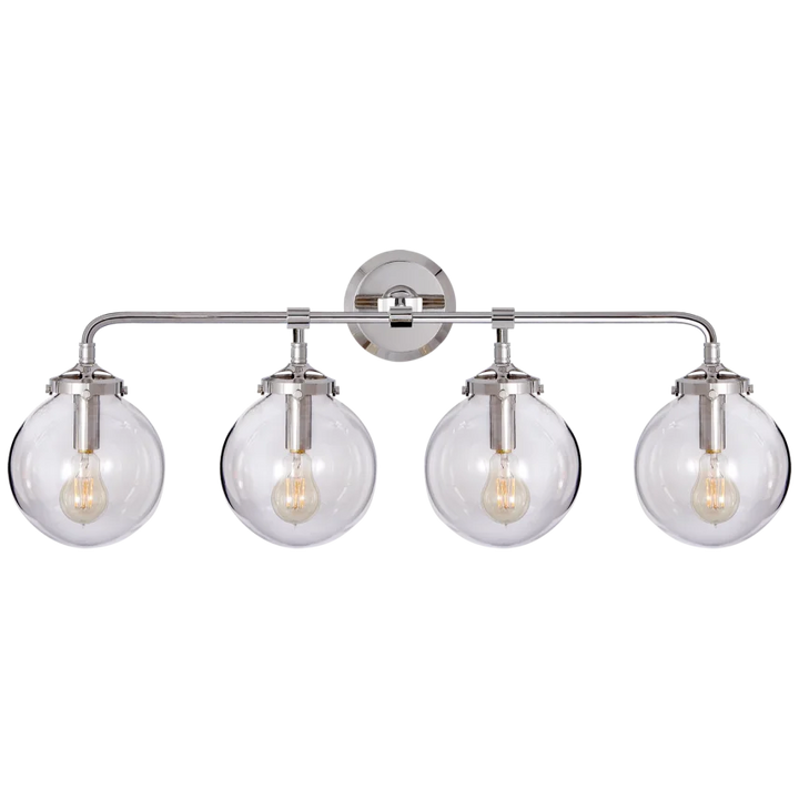 Baleno Four Light Bath Sconce-Visual Comfort-VISUAL-S 2025PN-CG-Bathroom LightingPolished Nickel-Clear Glass-3-France and Son