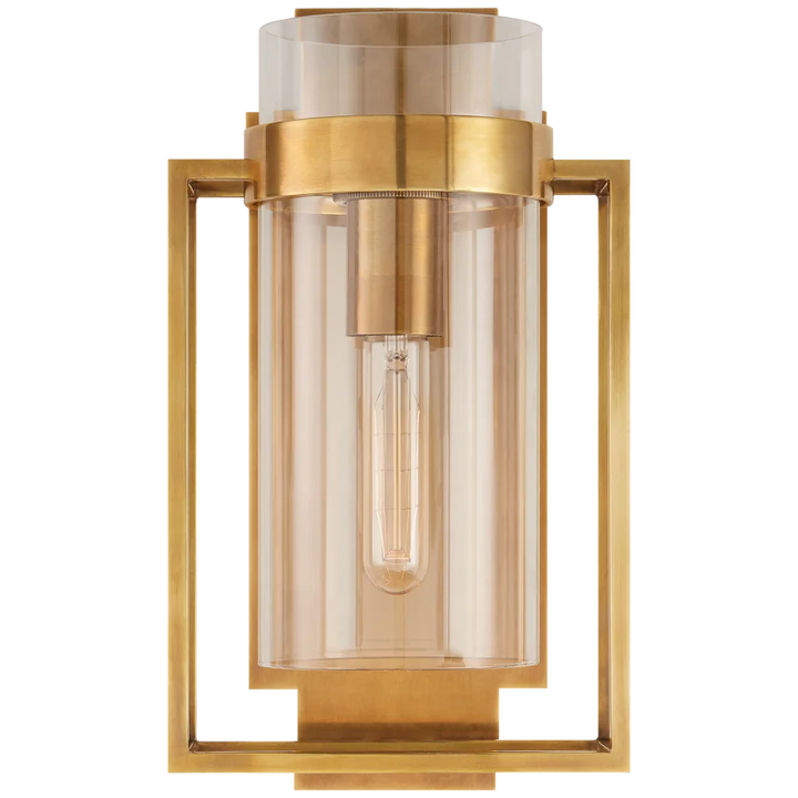 Pregone Caged Small Sconce-Visual Comfort-VISUAL-S 2167HAB-CG-Wall LightingHand-Rubbed Antique Brass-1-France and Son