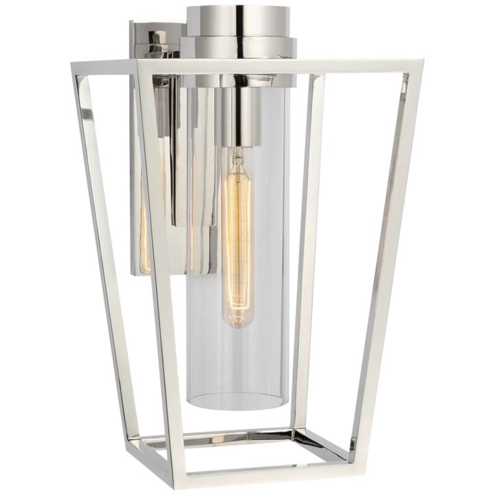 Pretty Small Bracketed Sconce-Visual Comfort-VISUAL-S 2170PN-CG-Wall LightingPolished Nickel-Clear Glass-3-France and Son