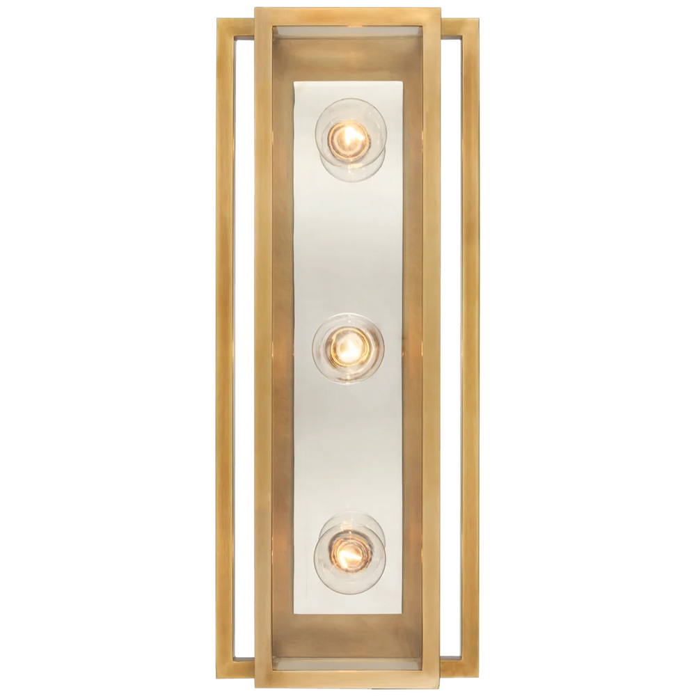 Halley 18" Vanity Light-Visual Comfort-VISUAL-S 2202HAB/PN-CG-Bathroom LightingHand-Rubbed Antique Brass and Polished Nickel-Clear Glass-2-France and Son