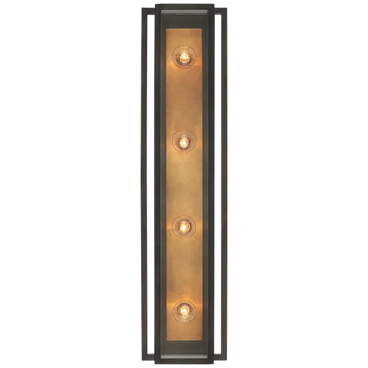 Helly 30" Vanity Light-Visual Comfort-VISUAL-S 2204BZ/HAB-CG-Bathroom LightingBronze and Hand-Rubbed Antique Brass-Clear Glass-1-France and Son