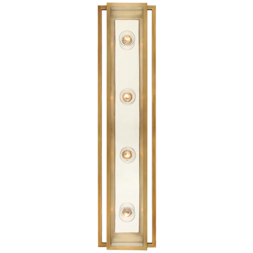 Helly 30" Vanity Light-Visual Comfort-VISUAL-S 2204HAB/PN-CG-Bathroom LightingHand-Rubbed Antique Brass and Polished Nickel-Clear Glass-2-France and Son