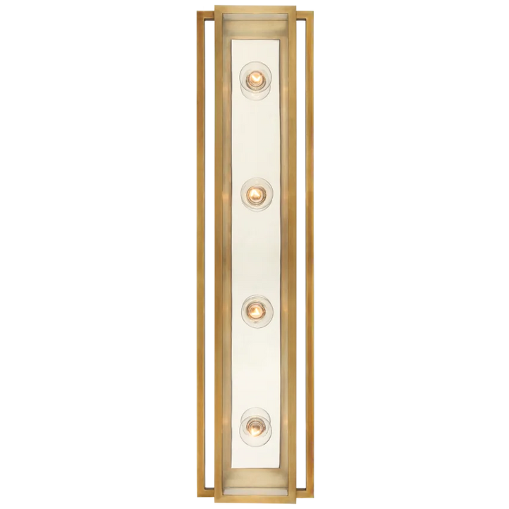 Helly 30" Vanity Light-Visual Comfort-VISUAL-S 2204HAB/PN-CG-Bathroom LightingHand-Rubbed Antique Brass and Polished Nickel-Clear Glass-2-France and Son