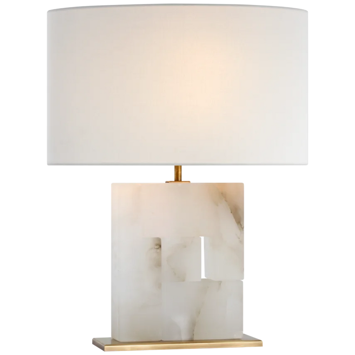 Ashley Table Lamp-Visual Comfort-VISUAL-S 3925ALB/HAB-L-Table LampsMedium-Alabaster and Hand-Rubbed Antique Brass-Linen Oval-5-France and Son