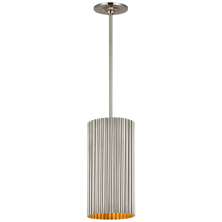 Rovers Small Fluted Pendant-Visual Comfort-VISUAL-S 5115PN-PendantsPolished Nickel-2-France and Son