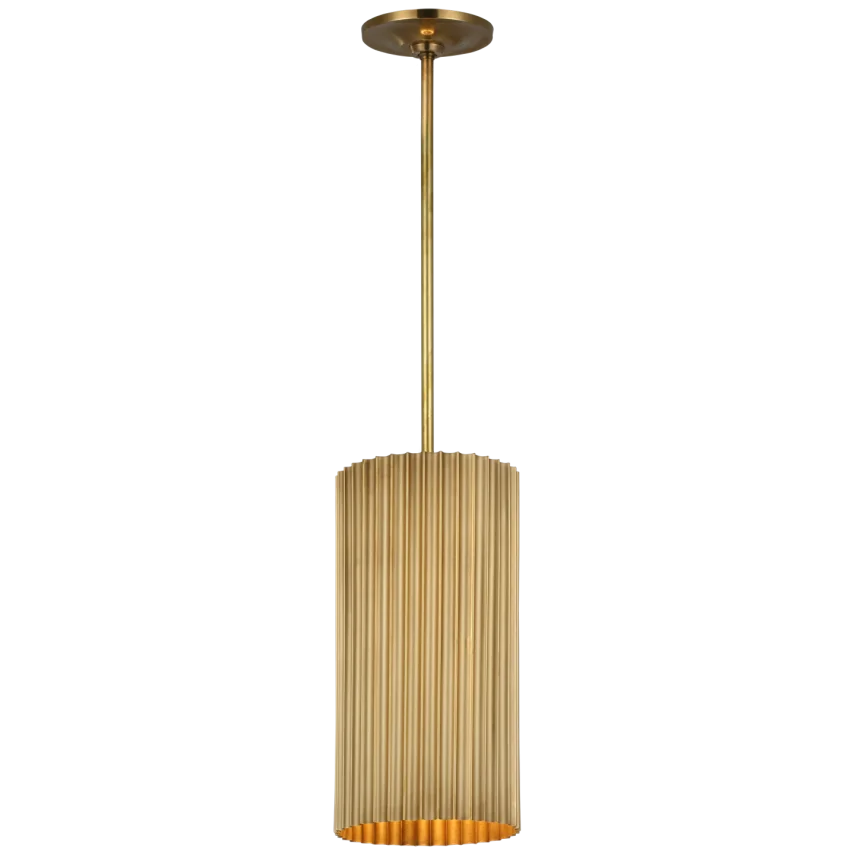 Rovers Small Fluted Pendant-Visual Comfort-VISUAL-S 5115SB-PendantsSoft Brass-3-France and Son