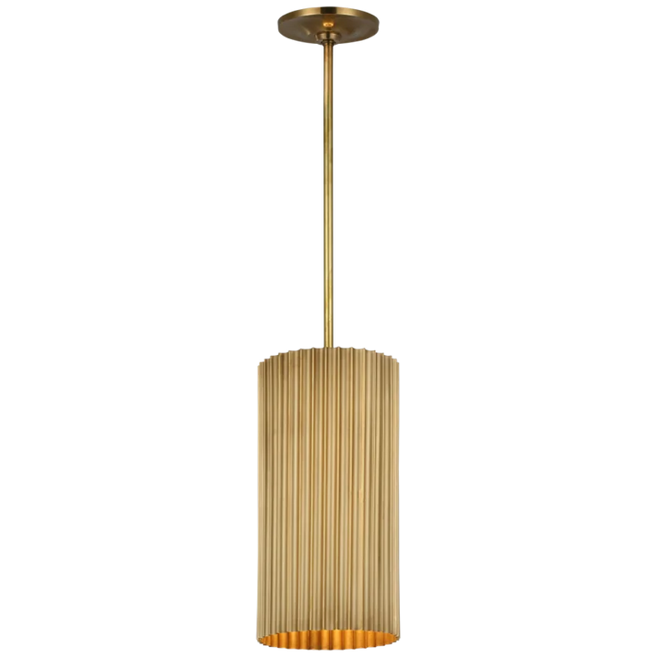 Rovers Small Fluted Pendant-Visual Comfort-VISUAL-S 5115SB-PendantsSoft Brass-3-France and Son