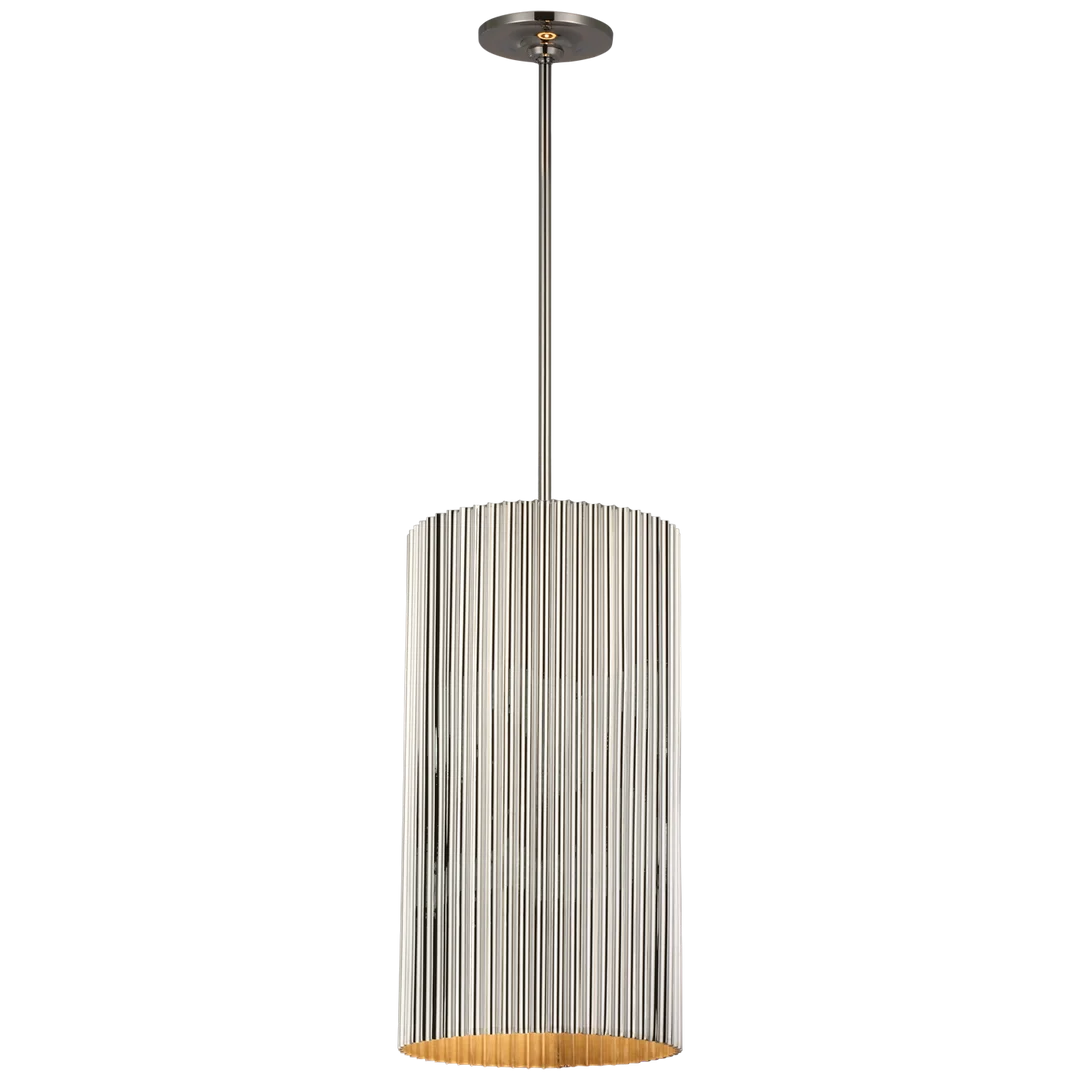 Rovers Fluted Pendant-Visual Comfort-VISUAL-S 5116PN-PendantsPolished Nickel/Medium-2-France and Son