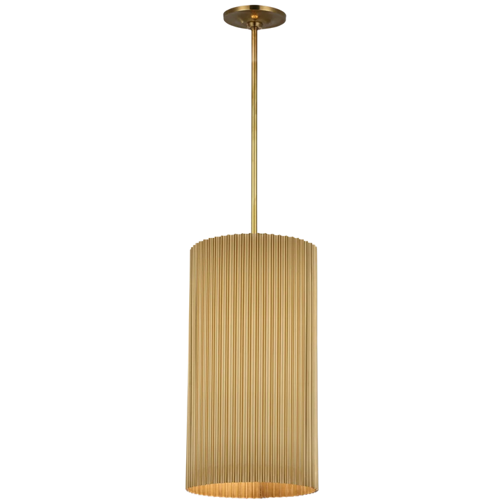 Rovers Fluted Pendant-Visual Comfort-VISUAL-S 5116SB-PendantsSoft Brass/Medium-3-France and Son