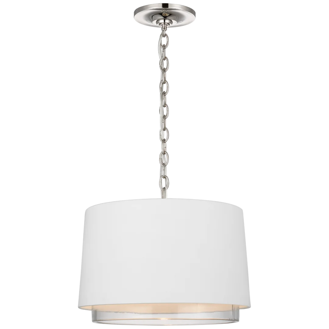 Syd Small Pendant-Visual Comfort-VISUAL-S 5121PN-WHT/CG-PendantsPolished Nickel with Matte White Shade-Clear Glass-1-France and Son