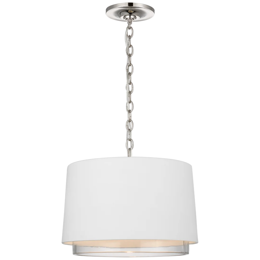 Syd Small Pendant-Visual Comfort-VISUAL-S 5121PN-WHT/CG-PendantsPolished Nickel with Matte White Shade-Clear Glass-1-France and Son