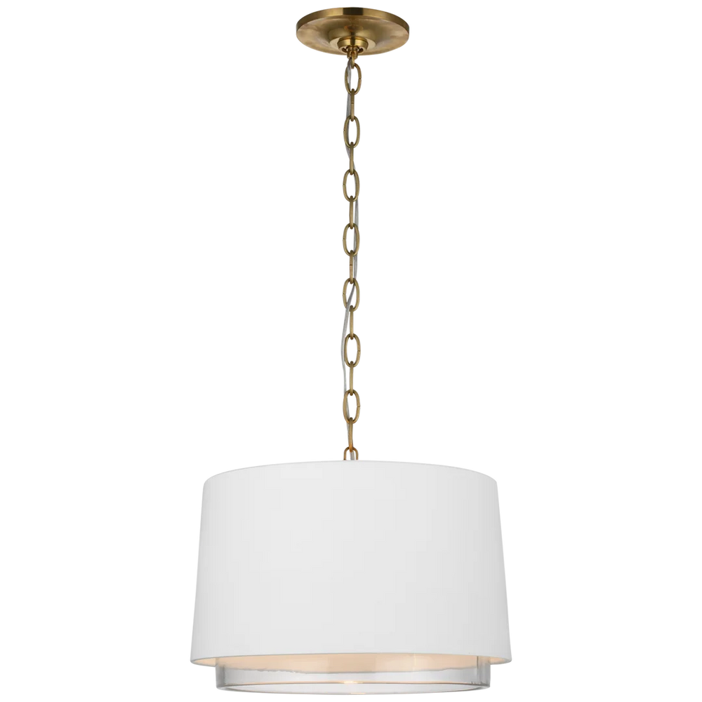 Syd Small Pendant-Visual Comfort-VISUAL-S 5121WHT/CG-PendantsSoft Brass with Matte White-Clear Glass-2-France and Son