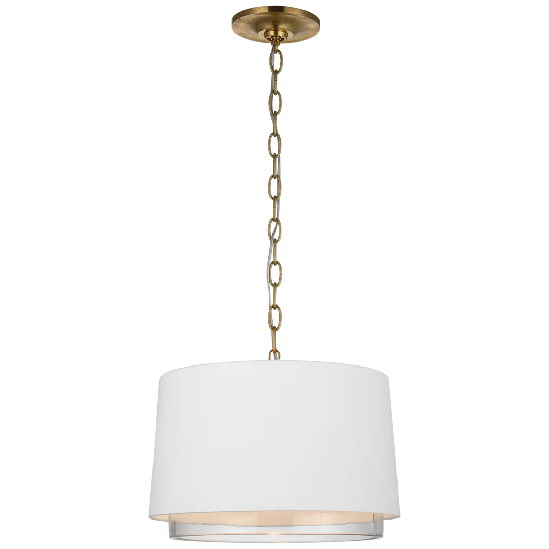 Syd Small Pendant-Visual Comfort-VISUAL-S 5121WHT/CG-PendantsSoft Brass with Matte White-Clear Glass-2-France and Son