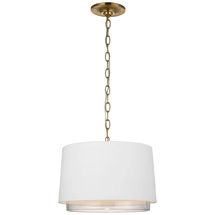 Syd Small Pendant-Visual Comfort-VISUAL-S 5121WHT/CG-PendantsSoft Brass with Matte White-Clear Glass-2-France and Son