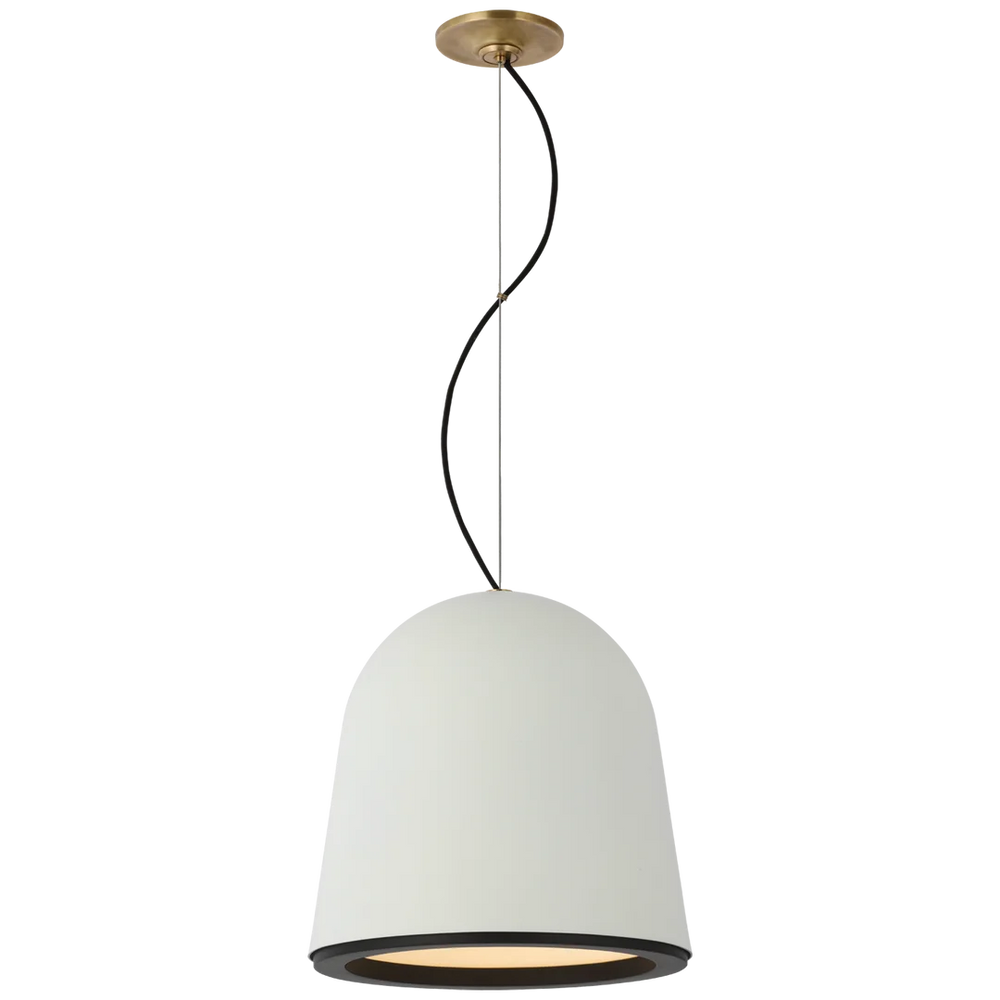 Munir Small Pendant-Visual Comfort-VISUAL-S 5125PW/BLK-PendantsPlaster White and Matte Black-2-France and Son