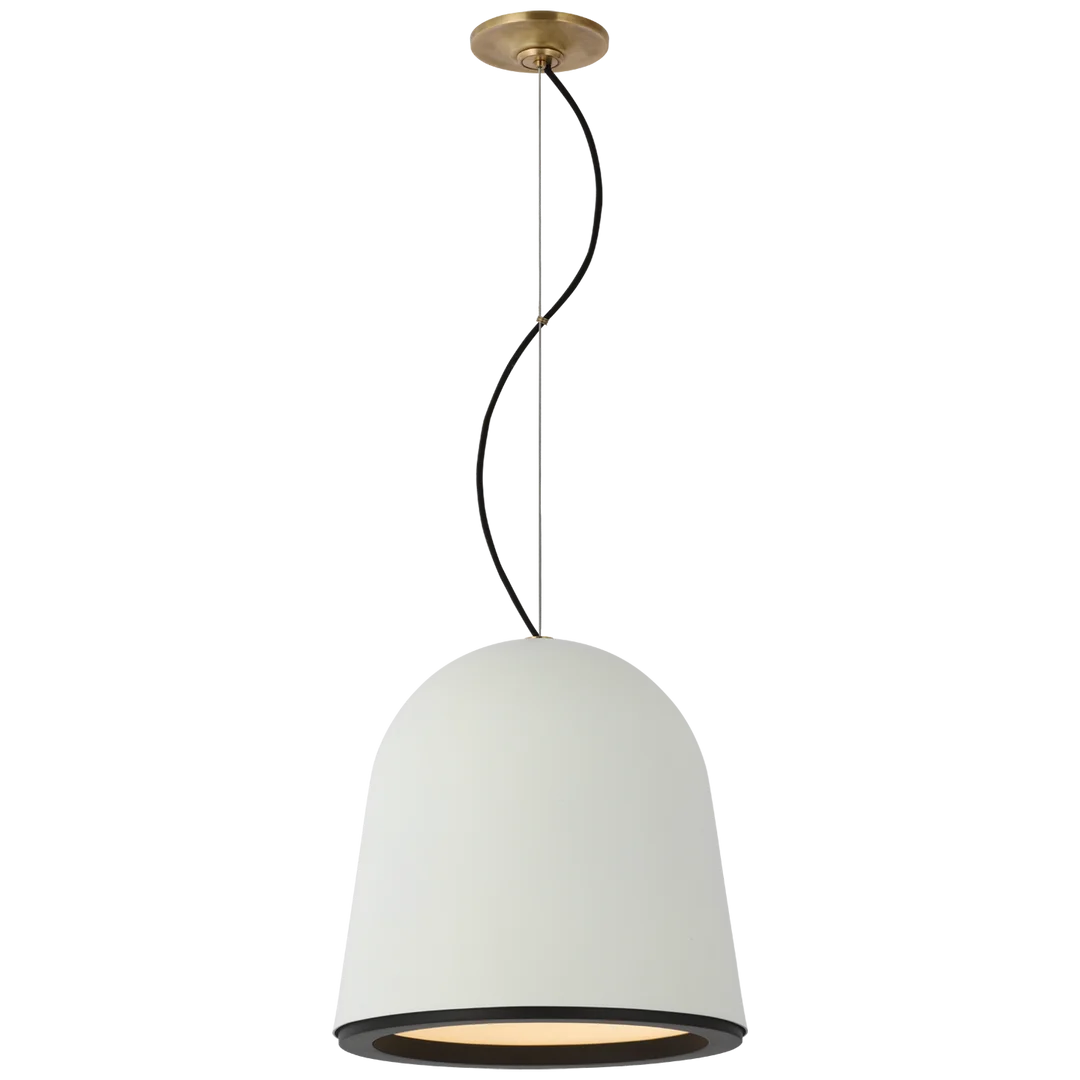 Munir Small Pendant-Visual Comfort-VISUAL-S 5125PW/BLK-PendantsPlaster White and Matte Black-2-France and Son