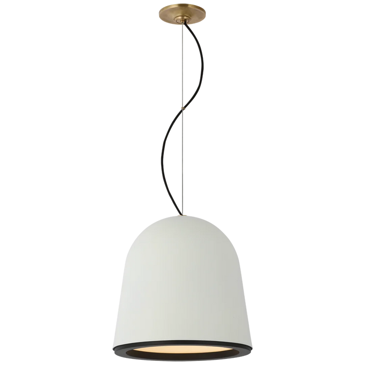 Munir Small Pendant-Visual Comfort-VISUAL-S 5125PW/BLK-PendantsPlaster White and Matte Black-2-France and Son