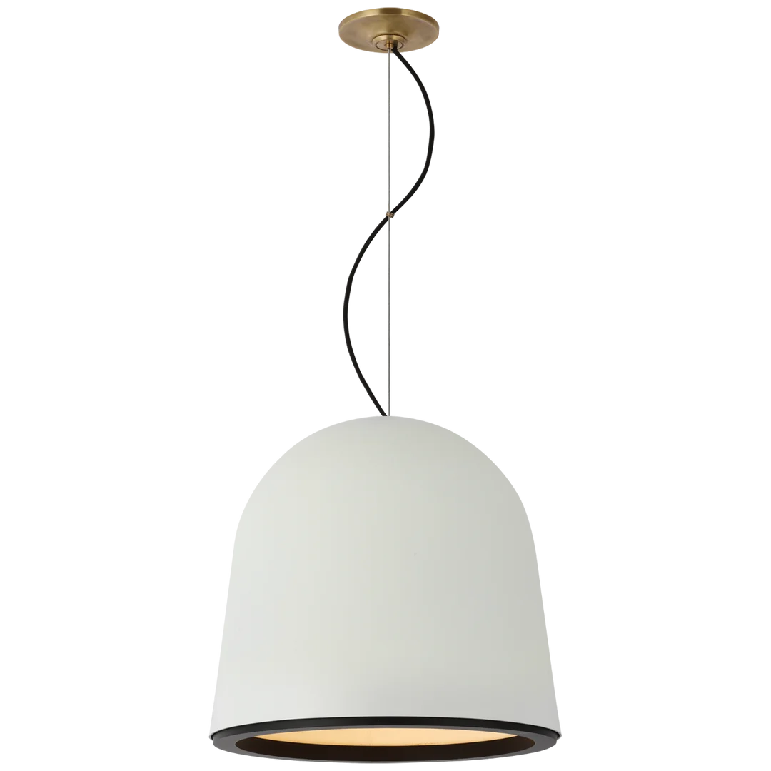 Munir Pendant-Visual Comfort-VISUAL-S 5127PW/BLK-PendantsPlaster White and Matte Black/M-3-France and Son