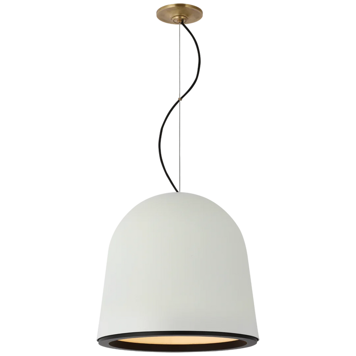 Munir Pendant-Visual Comfort-VISUAL-S 5127PW/BLK-PendantsPlaster White and Matte Black/M-3-France and Son