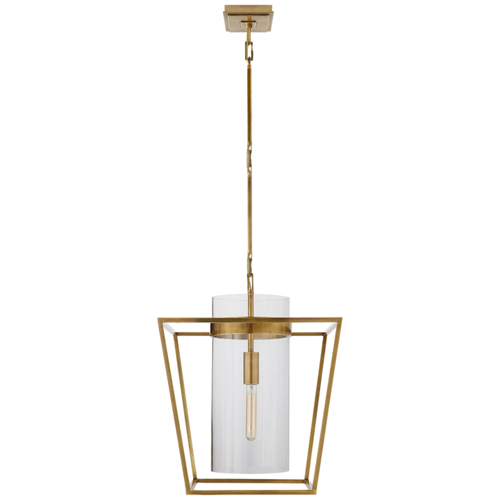 President Small Lantern-Visual Comfort-VISUAL-S 5167HAB-CG-Outdoor Post LanternsHand-Rubbed Antique Brass-Clear Glass-1-France and Son